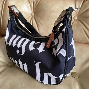 NWOT LeSportsac Gwen Stefani L.A.M.B Hella Hobo Bag Black/White Lettering